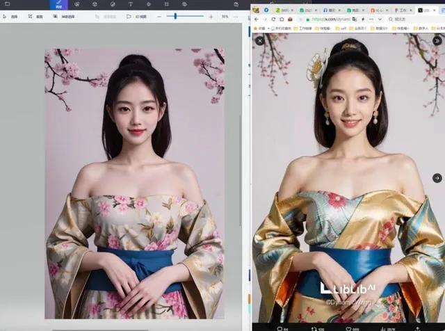 左：360发布会使用的图片右：dynamicwangs的模型生成图片