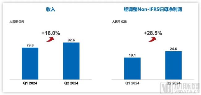 2024前两个季度营收状况，图源企业尊龙凯时最新官网